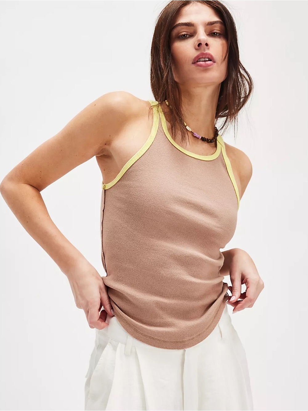 NWT Free People Only 1 Solid Ringer Tank